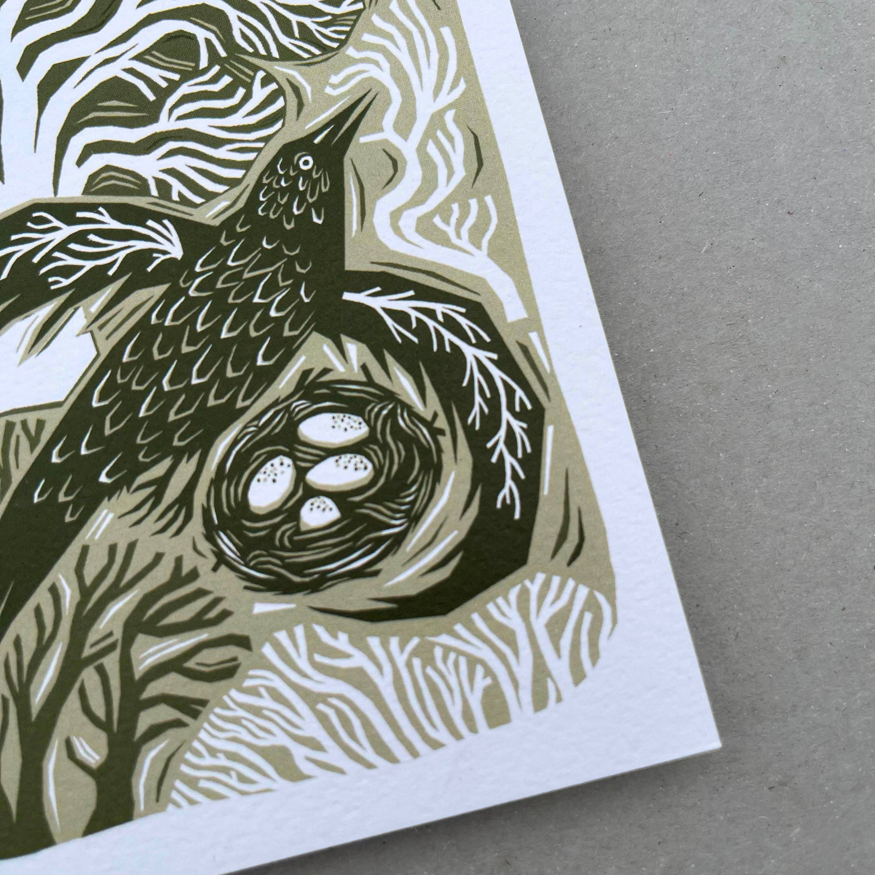 Folded Forest – wholesale Everyday greeting card – Greetings Card - Woodland Bird1