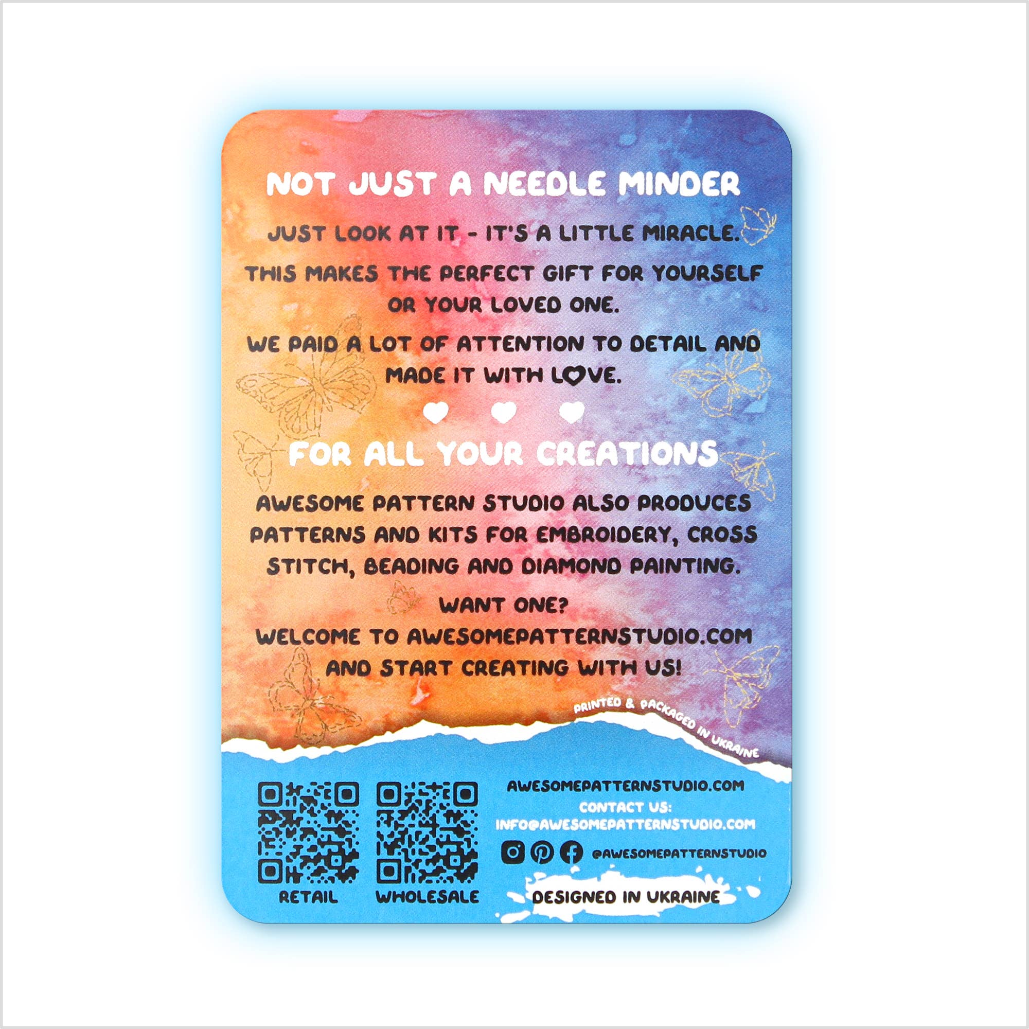 Awesome Pattern Studio - Wholesale Embroidery/Cross Stitch Supplies - Butterfly - Magnetic Needle Minder Set #11