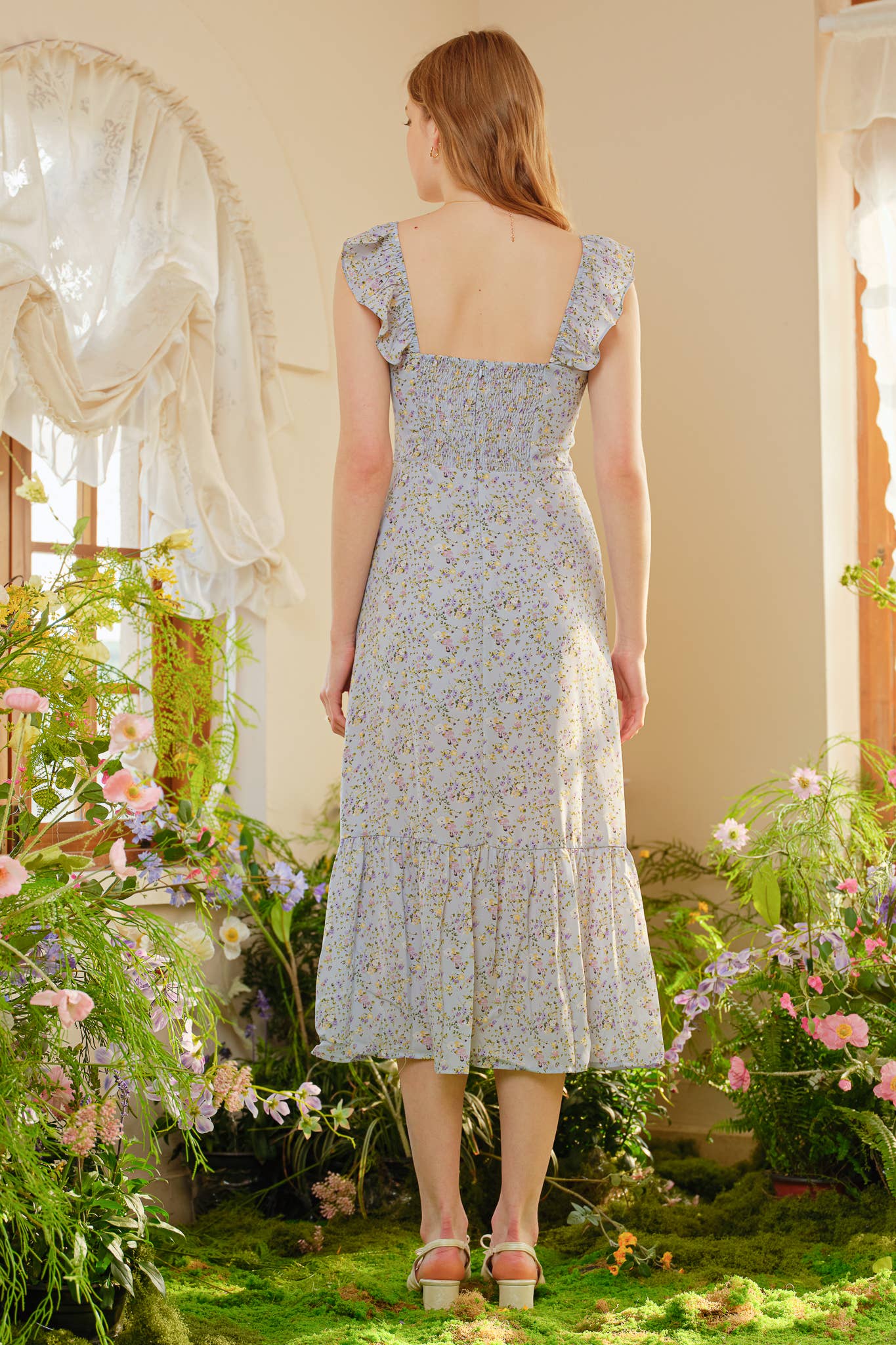 ROSIE POSIE - Wholesale Dress - Women's - RP2395 - Blue Blossom Print Long Dress3