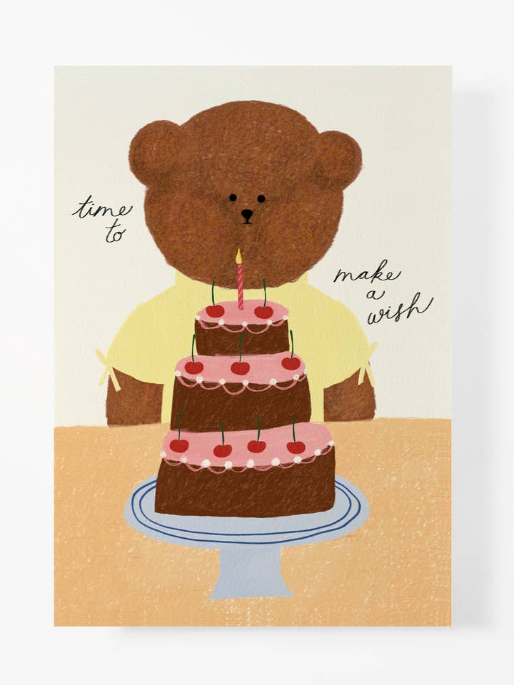 Birthday Cake Bear Greeting Card for wholesale by The Bear Days