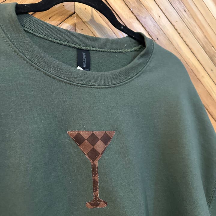 Crewneck Patchwork Espresso Martini pour la vente par Honeyella