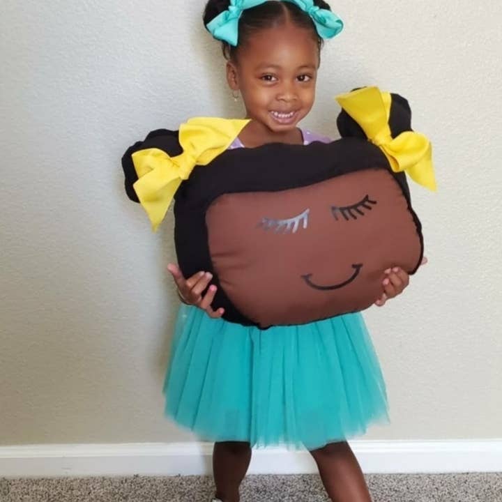 Kimani Kids - Wholesale Pillow/Cushion - Kids & Baby - Afro puff pillow with inside pocket