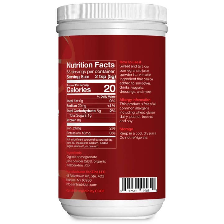 Zint Nutrition - Wholesale Powdered Health Drink - Organic Pomegranate Juice Powder (12 oz)2