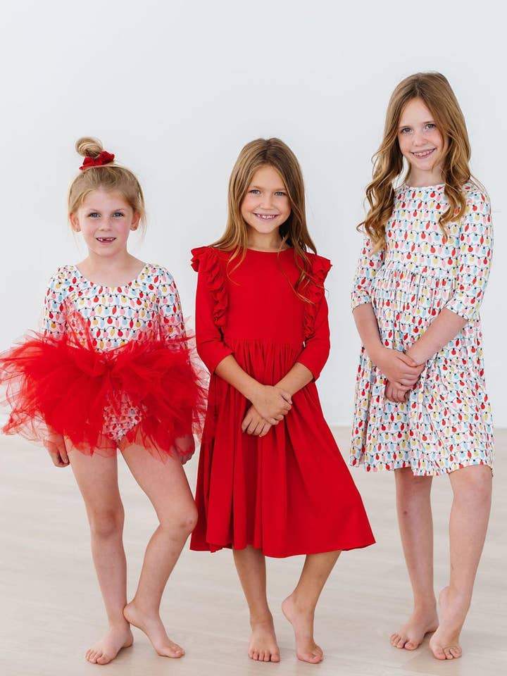 Mila & Rose - Wholesale Leotard - Kids - Merry & Bright 3/4 Tutu Leotard1