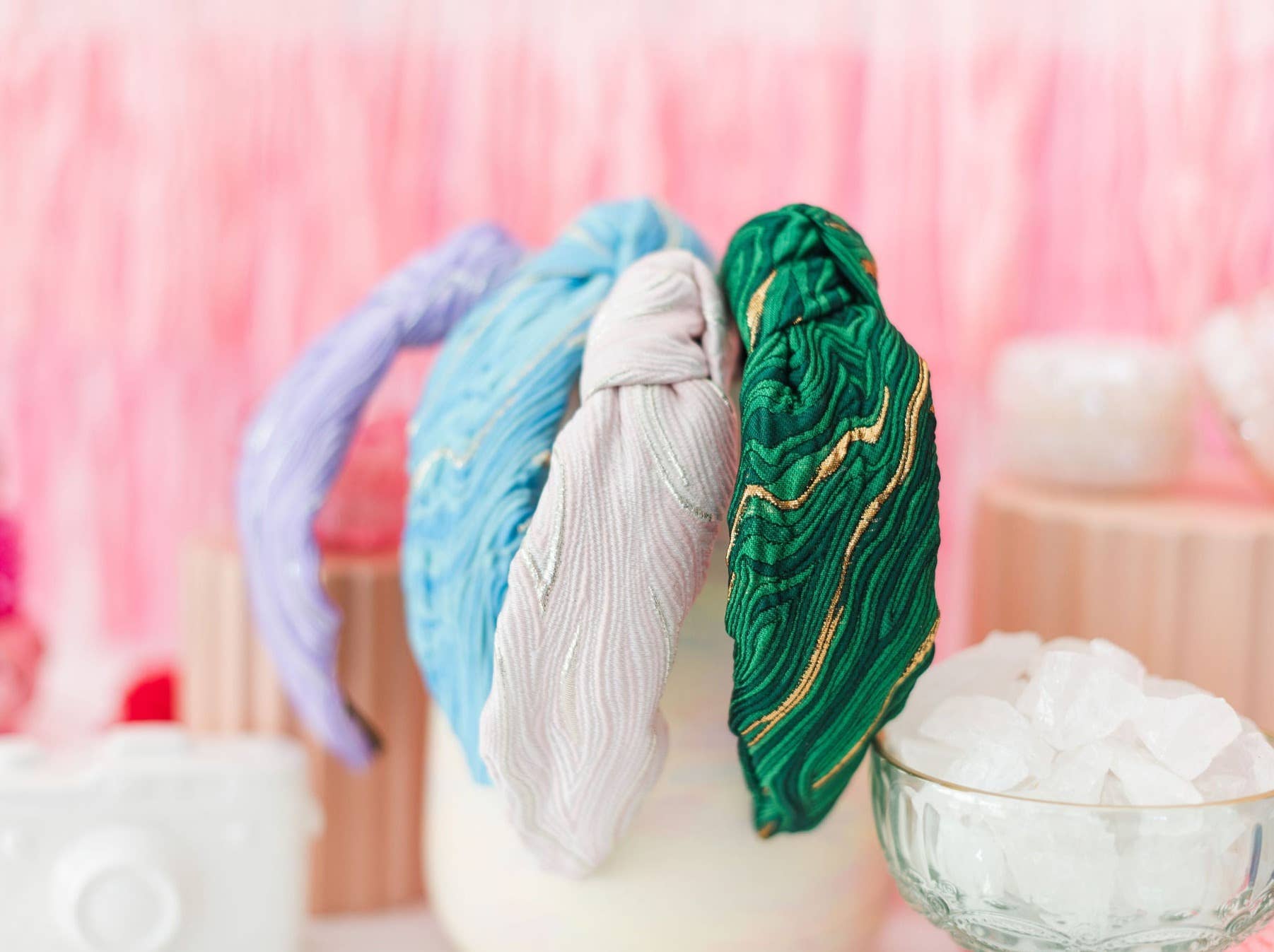 La Bella - Wholesale Fashion Headband - Women's - Matcha Swirl Jacquard Knotted Headband1