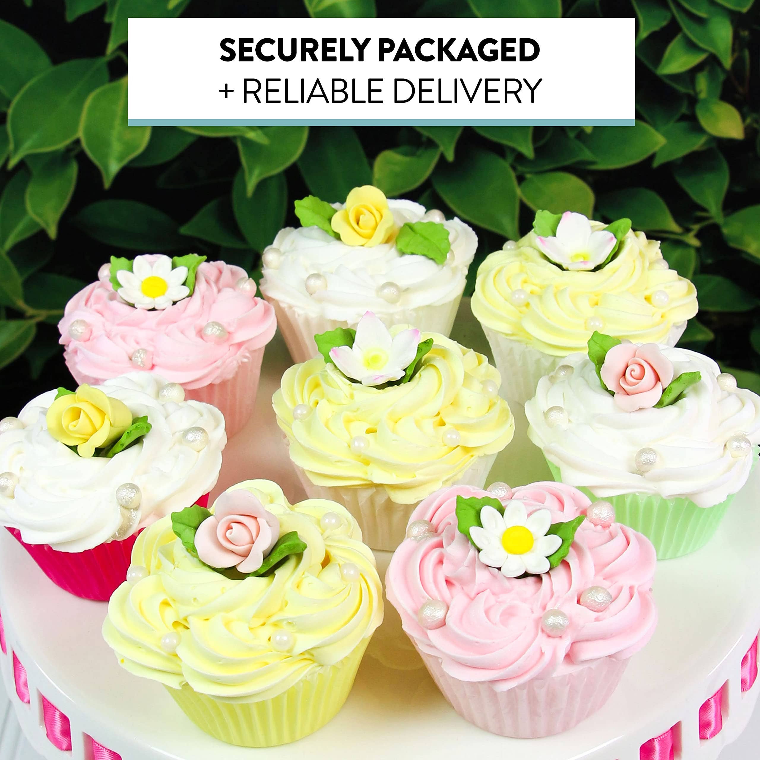 Global Sugar Art - Wholesale Cake/Cupcake Topper - Roses, Blossoms & Leaves Gum Paste Cake Flowers 42 Count Sugar Flowers by Global Sugar Art3