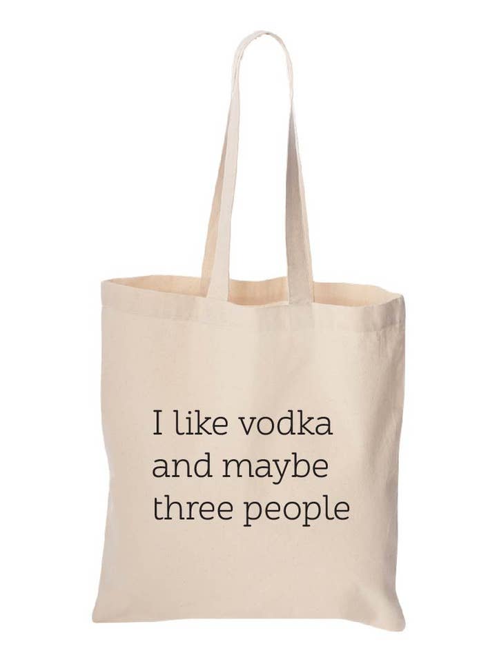 Jag gillar vodka och kanske tre personer canvas tote för wholesale av Mixed Ethically
