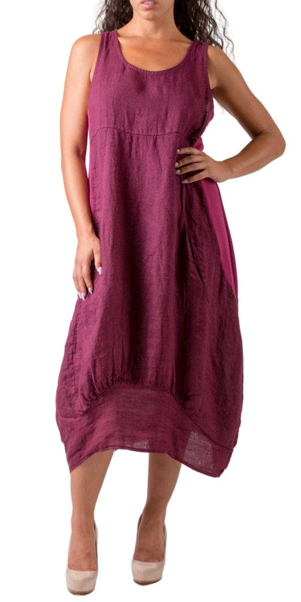 Gigi Moda - Wholesale Dress - Women's - Pure Linen Sleeveless Dress43