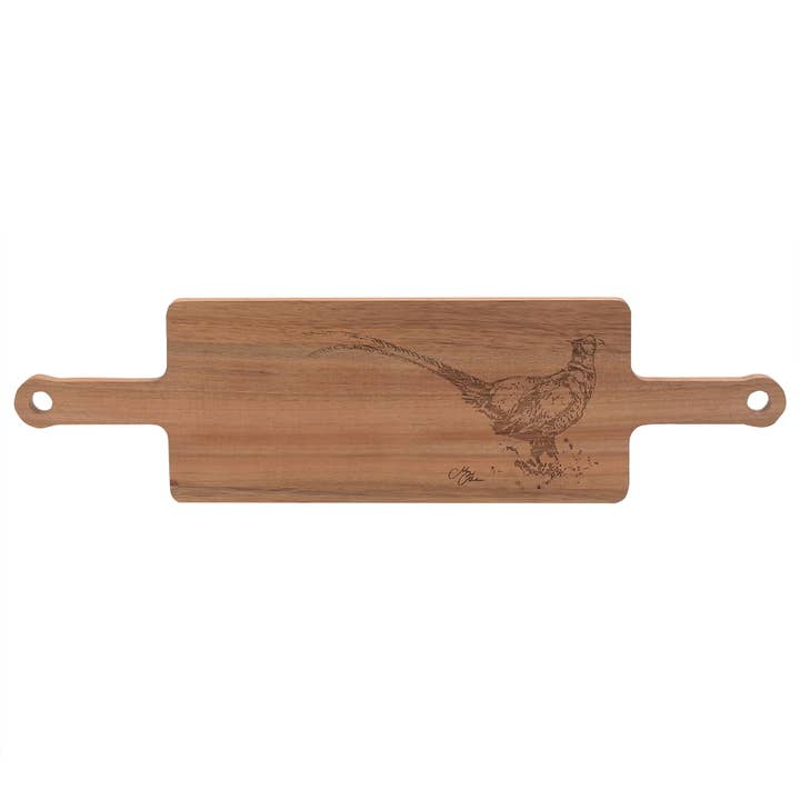 **MULTI 2** Meg Hawkins Rubber Wood Engraved Serving Board - Pheasant for wholesale by WIDDOP and Co. US