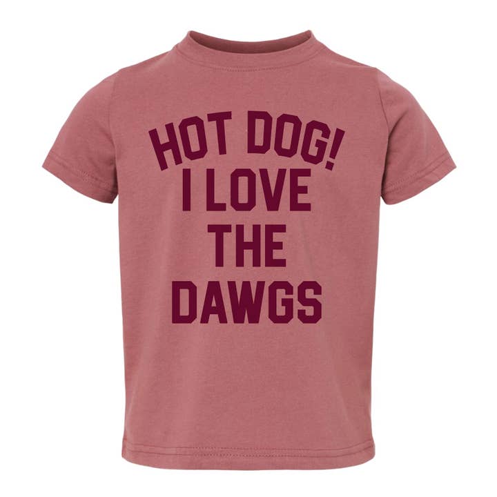 Hot Dog! Jag älskar Dawgs vinröd t-shirt för wholesale av The Chester Drawer