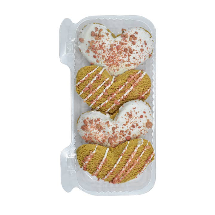 3" Jumbo Heart Shaped Cookie, Maple Bacon 4 pack for wholesale by K9 Granola Factory