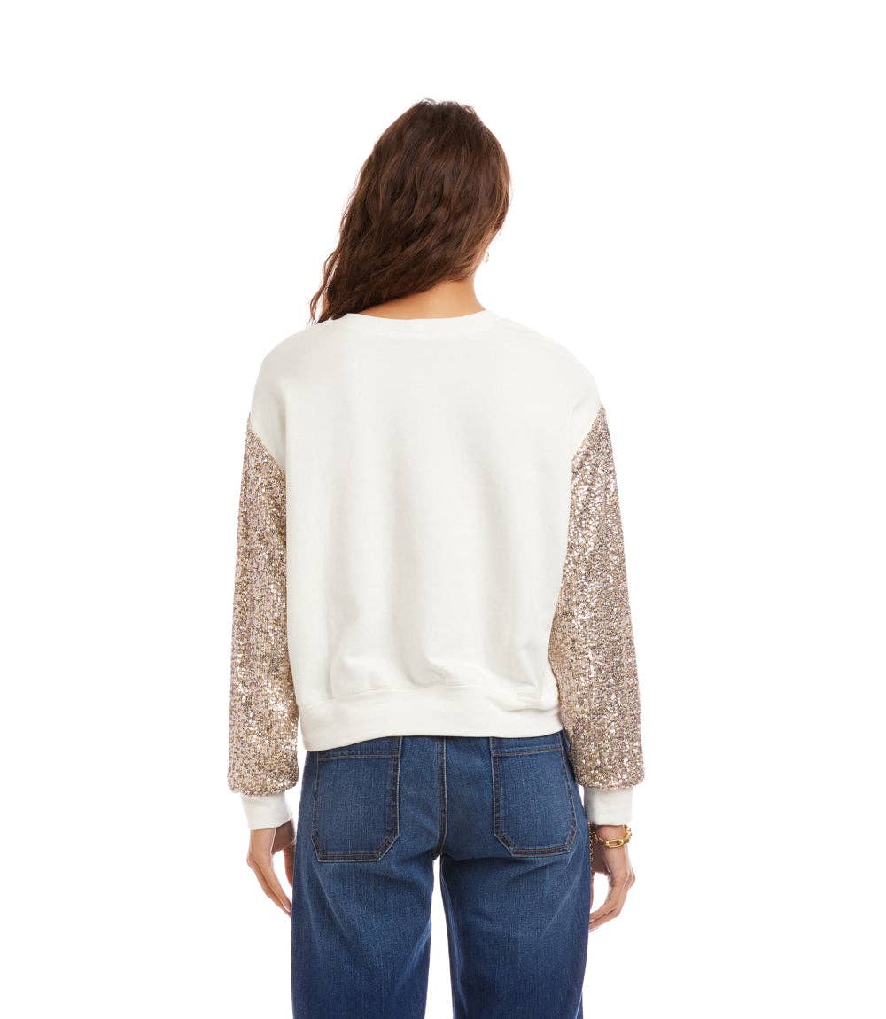 Cream Sequin Sleeve Top for wholesale on Faire3