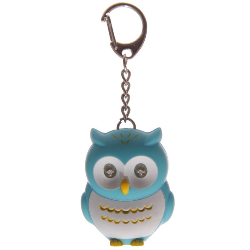 Puckator Ltd – wholesale Keychain – Unisex – Pink and Blue Hooting Owl LED Keyring with Sound2