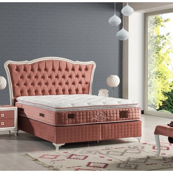 Cama de Armazenamento Royal King com Cabeceira Rosa por atacado de Furnia group corporation