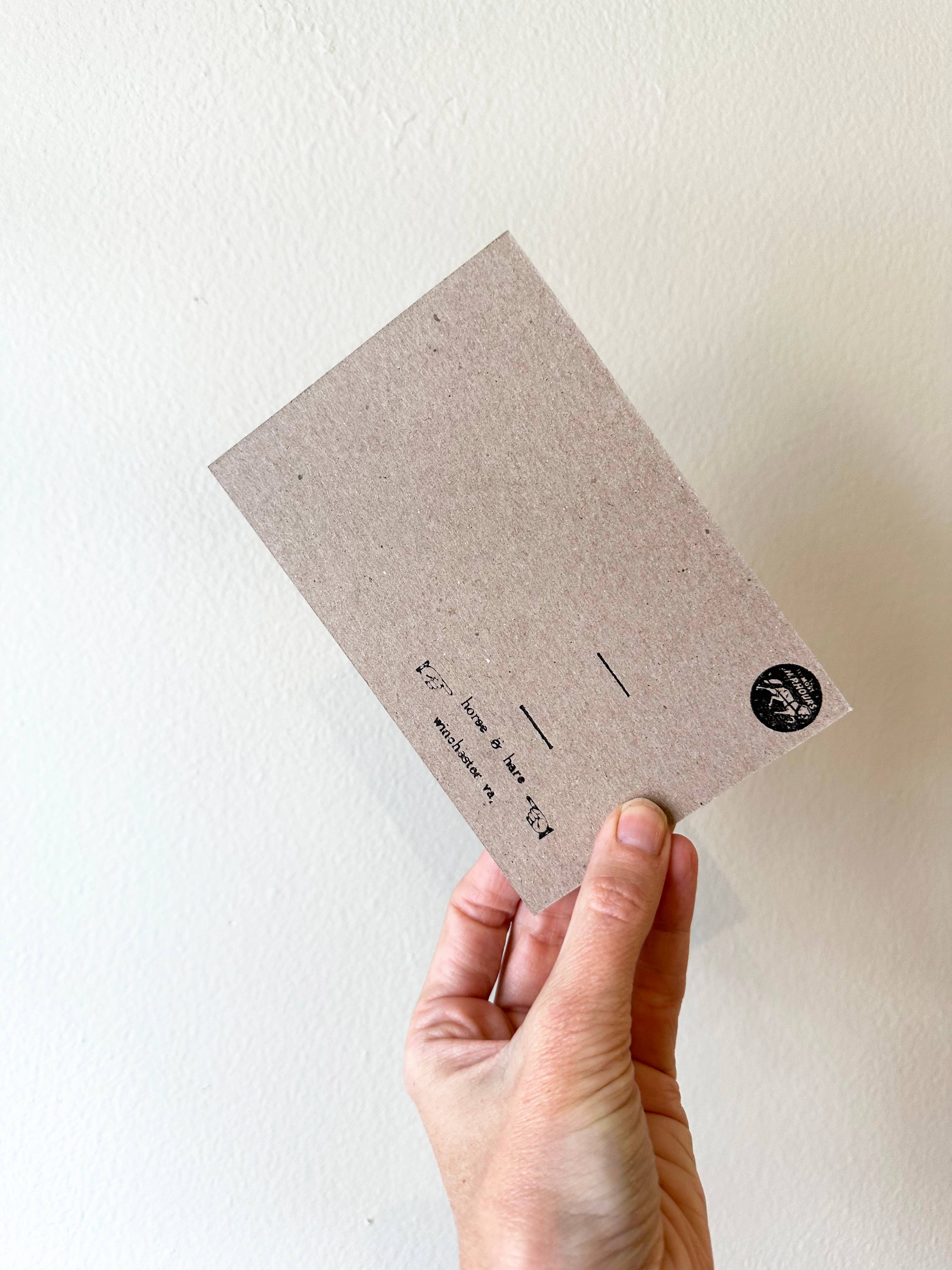 Horse & Hare - Wholesale Postcard - Armadillo Letterpress Postcard2