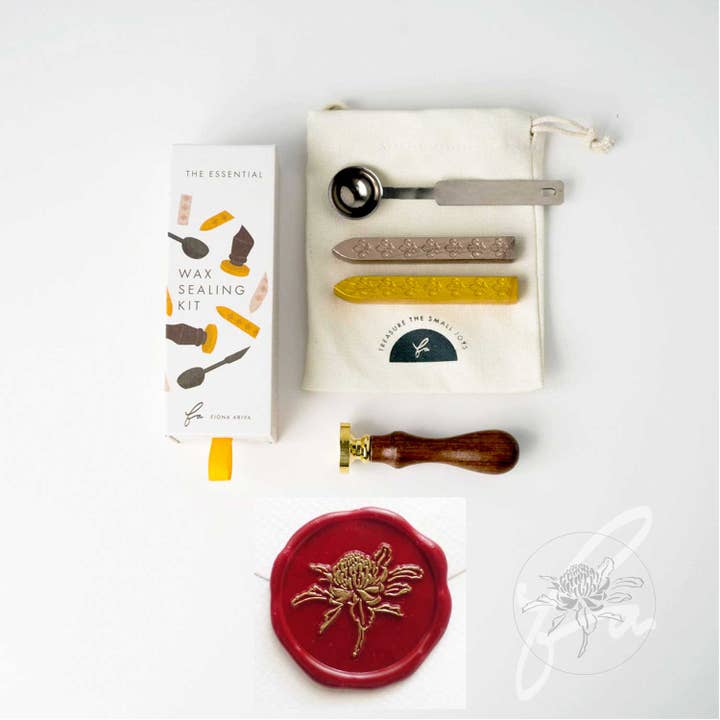Fiona Ariva - Wholesale Rubber/decorative stamp - Waratah flower wax seal stamp, wax seal kit or stamp head3