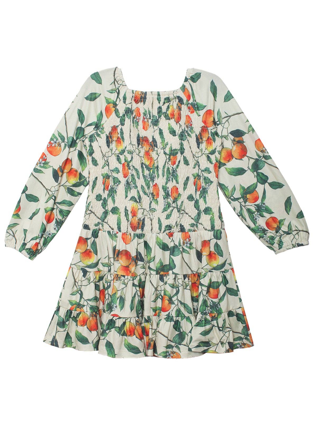 Orange Clementine Smocked Long Sleeve Dress for wholesale on Faire3