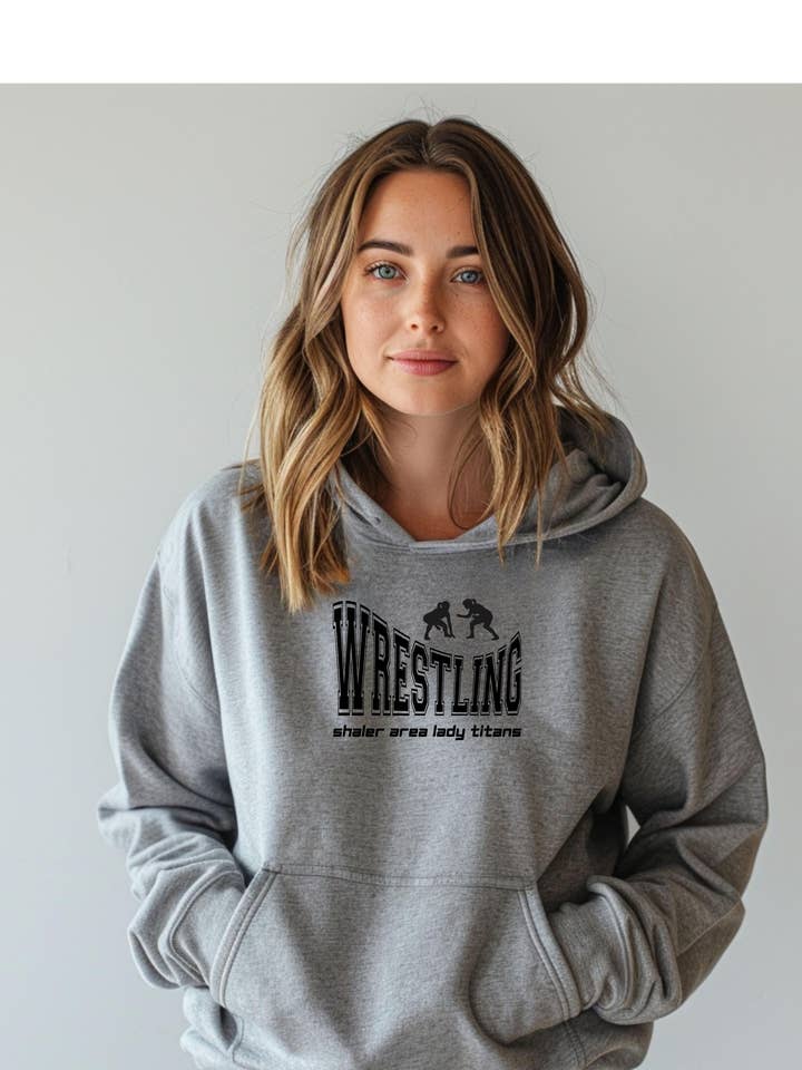 Shaler Area Lady Titans Wrestling Team Hoodie Sweatshirt for wholesale by 240 Spirit Press