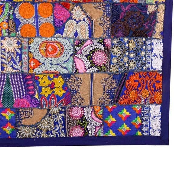 GYPSY STUDIO – Engroshandel Gardin – Lilla vægtæppe indisk patchwork vægophæng vintage3