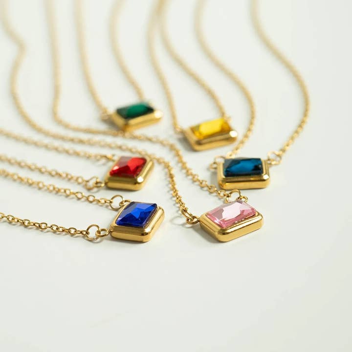 WJW - Wholesale Individual Charm/Pendant - 18K Gold PVD Emerald Birthstone Connector Charm 11mm9