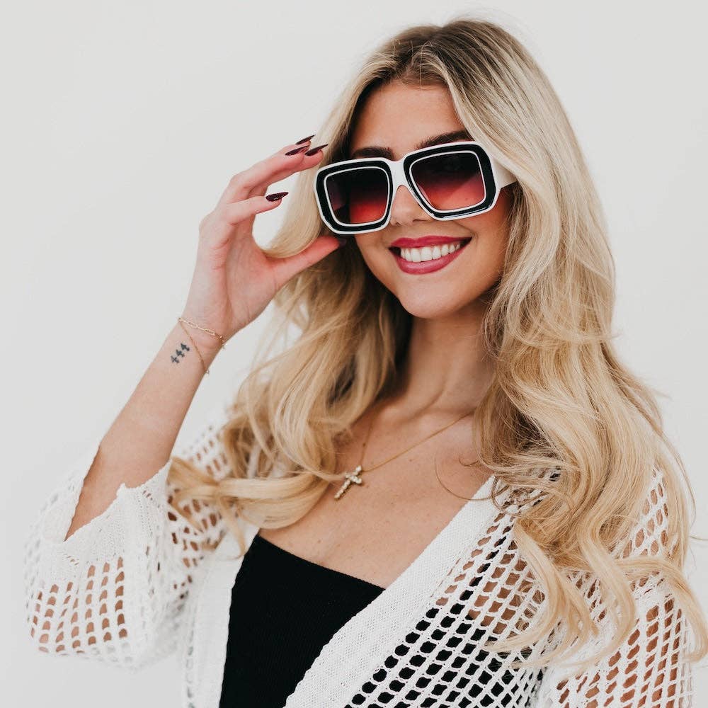 Pretty Simple – Großhandel Sonnenbrille – Damen – Nicolette Retro Übergroße Quadratische Sonnenbrillen Großhandel1