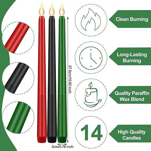 Crover - Wholesale Flameless Candle - 10.8" LED Taper Candles (Assorted Color)1
