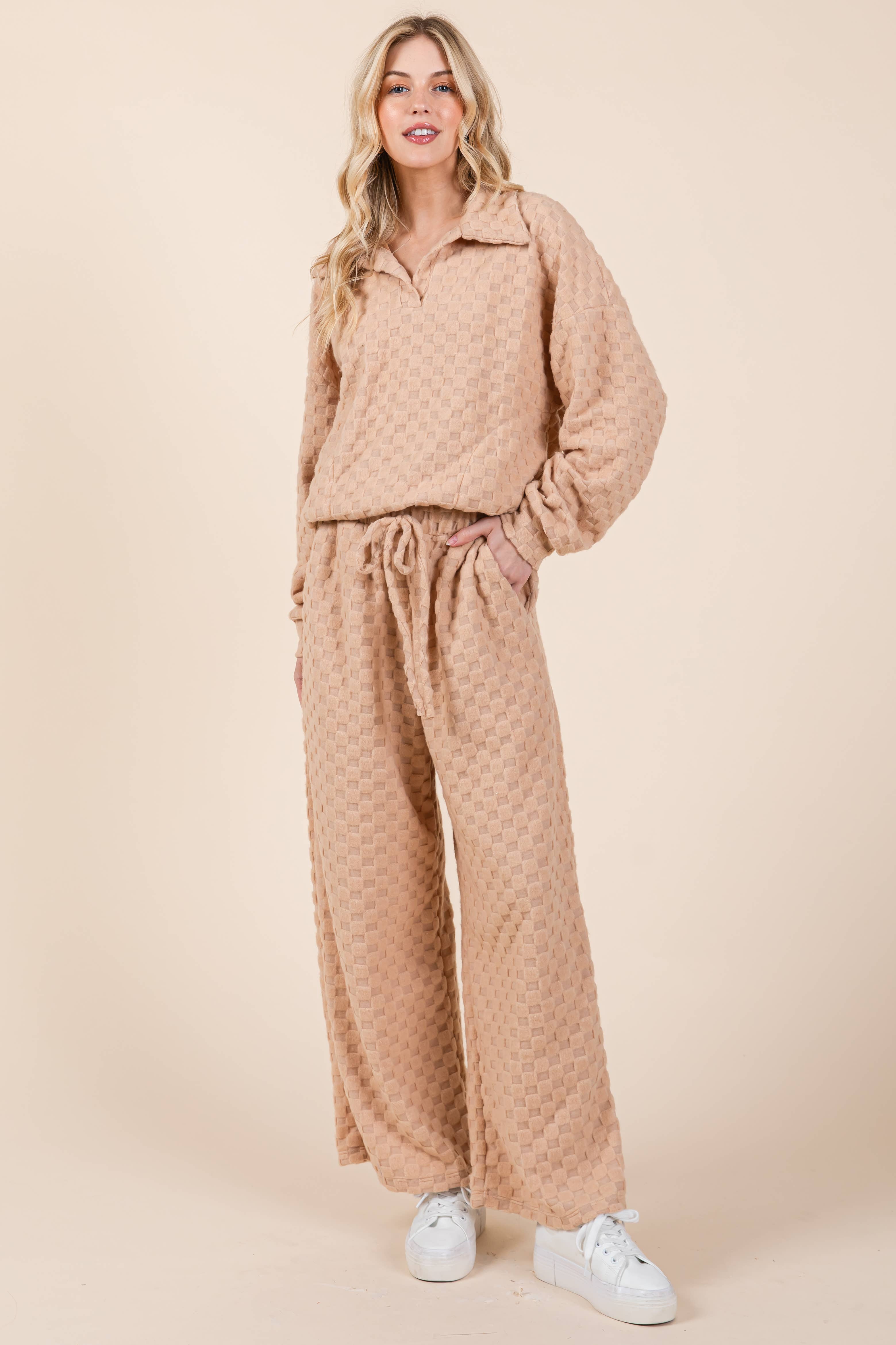 BOMBOM - Vente Pantalon – femme - PANTALON À CARREAUX DUVETEUX PA11054