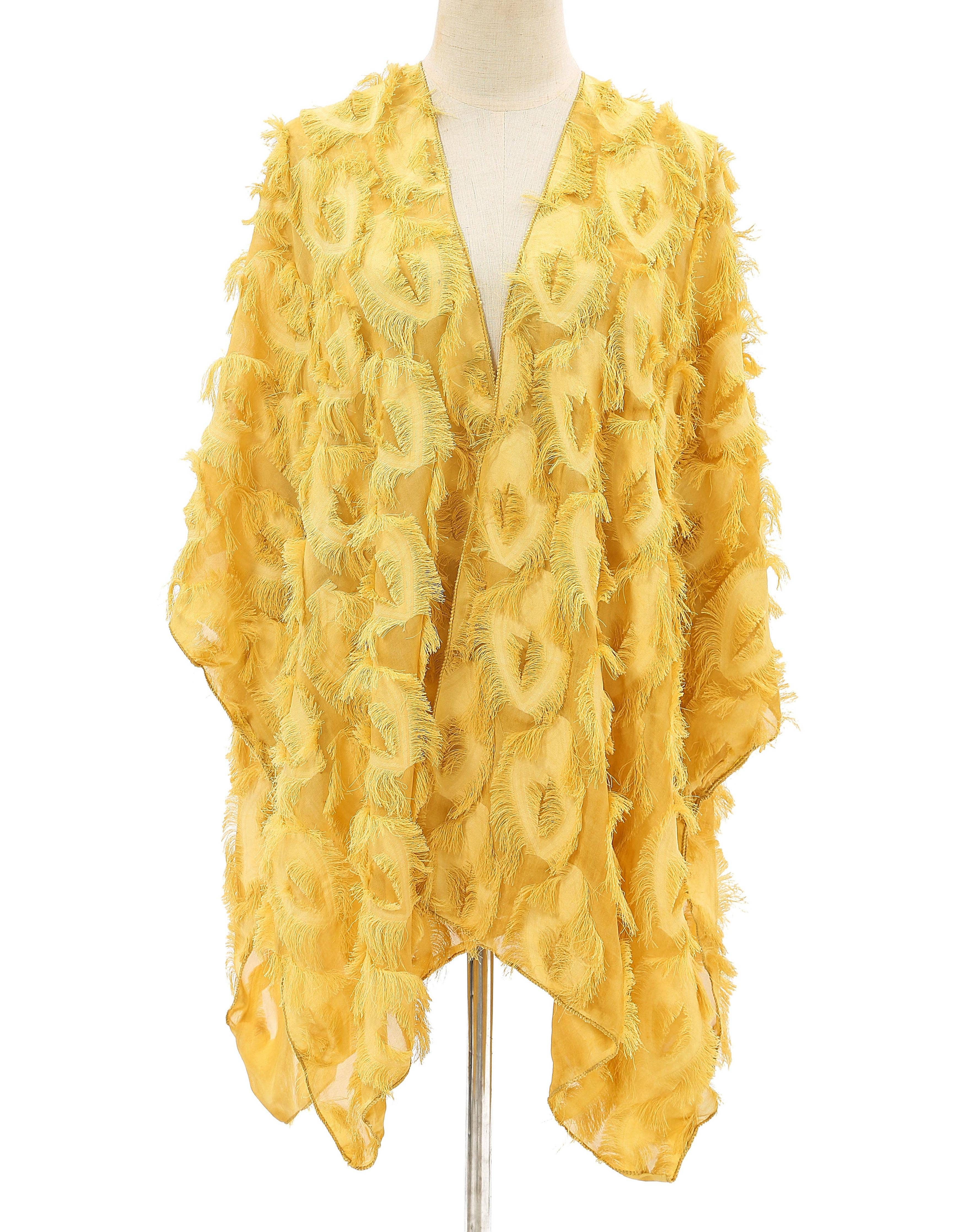 JC Sunny Fashion - Wholesale Kimono - Women's - JC060283 Elegant 3D Feather Fringe Eyelash Kimono/Cover-Up3