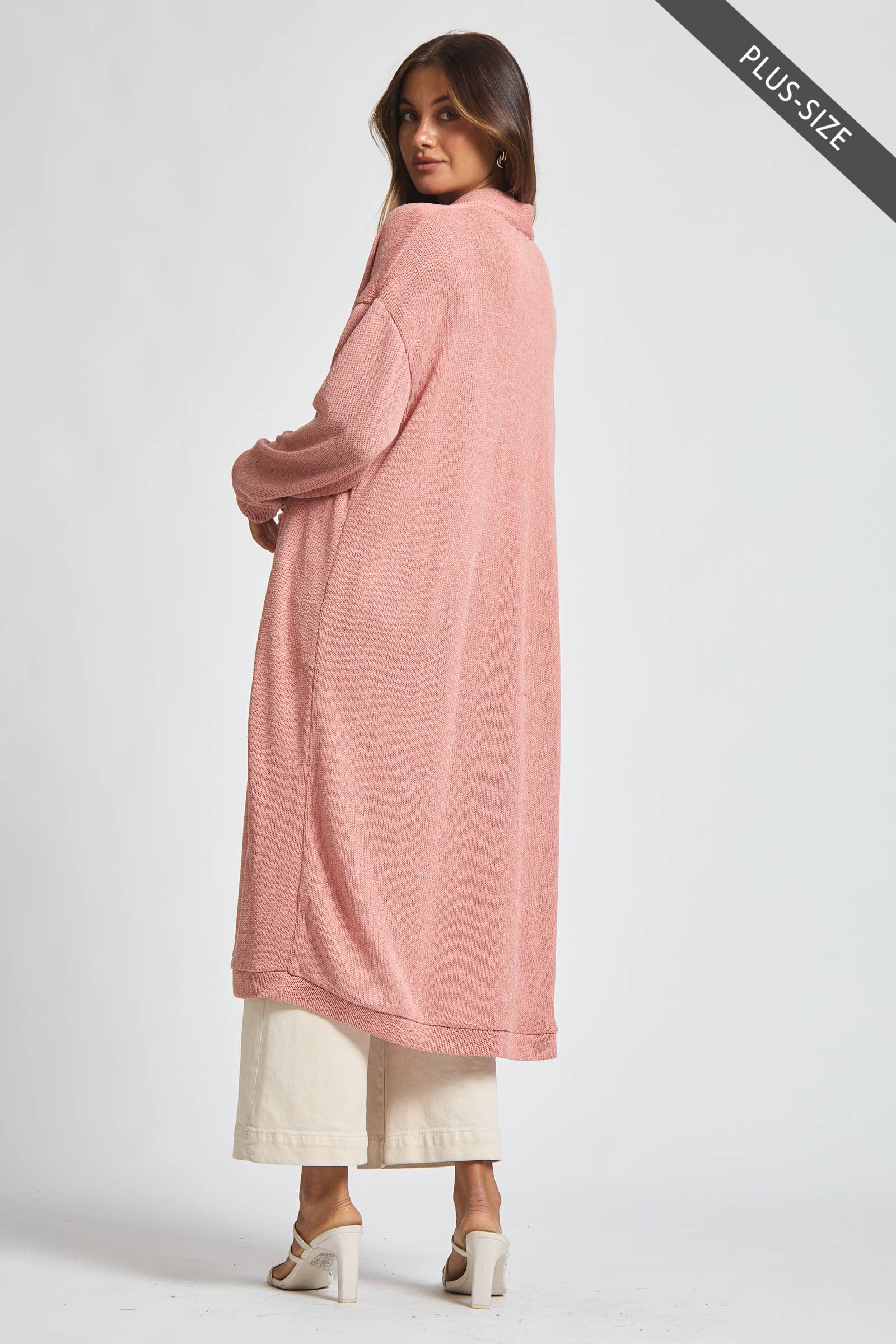 Dear Scarlett - Venta al por mayor Cárdigan - Mujer - Cárdigan Largo Relajado Talla Grande15