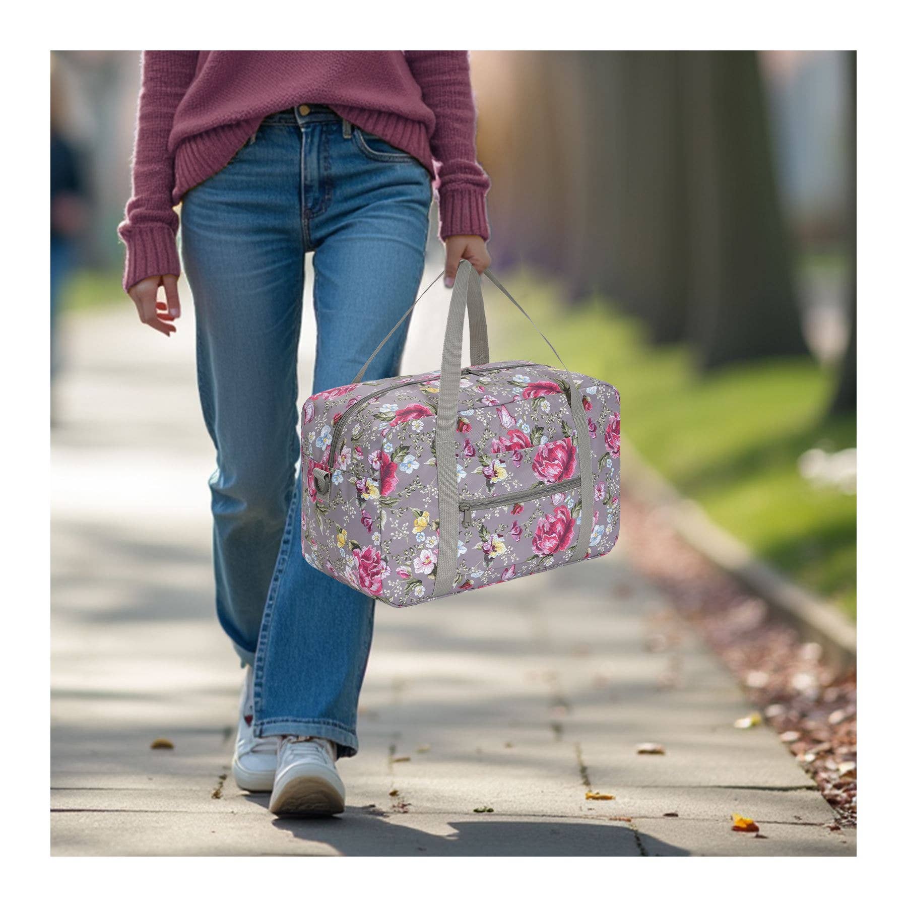 wandf – Saco de viagem - Mulher por atacado – Mala de Viagem Impressa 20L Armazenamento Sob o Assento para Companhias Aéreas46