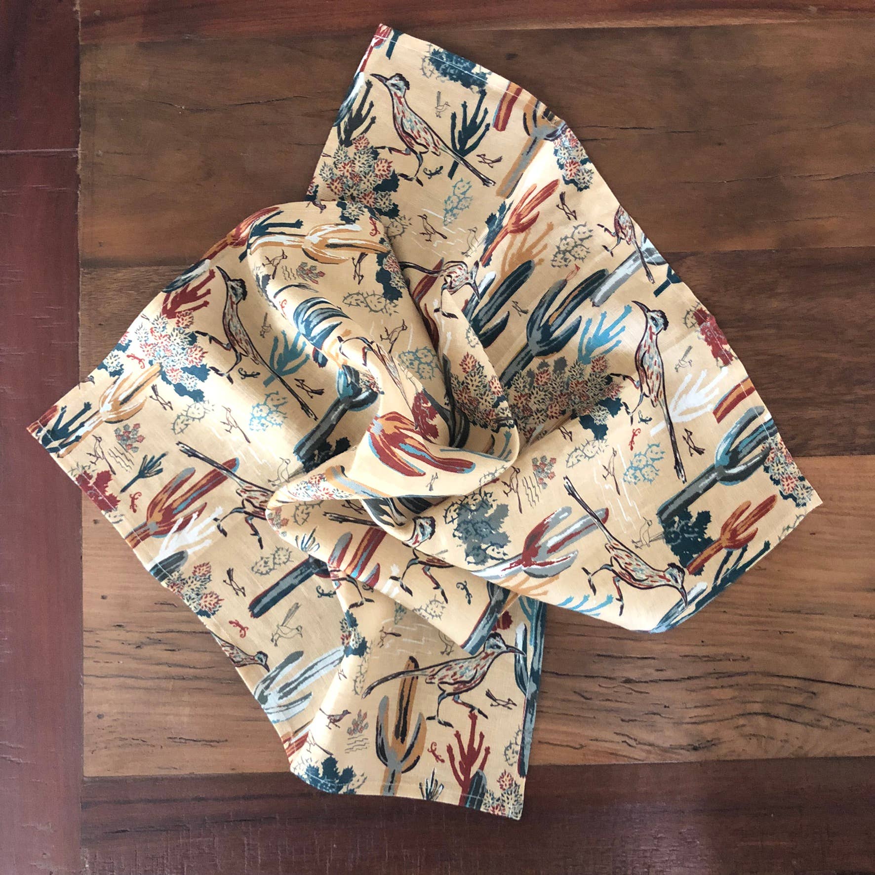 Cher the Fire - Wholesale Tea Towel - Linen Tea Towel, Roadrunner's Quest - Southwest10