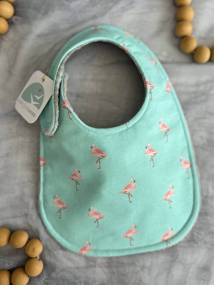 Flamingo Fabulous bib for wholesale by Port & Starbird