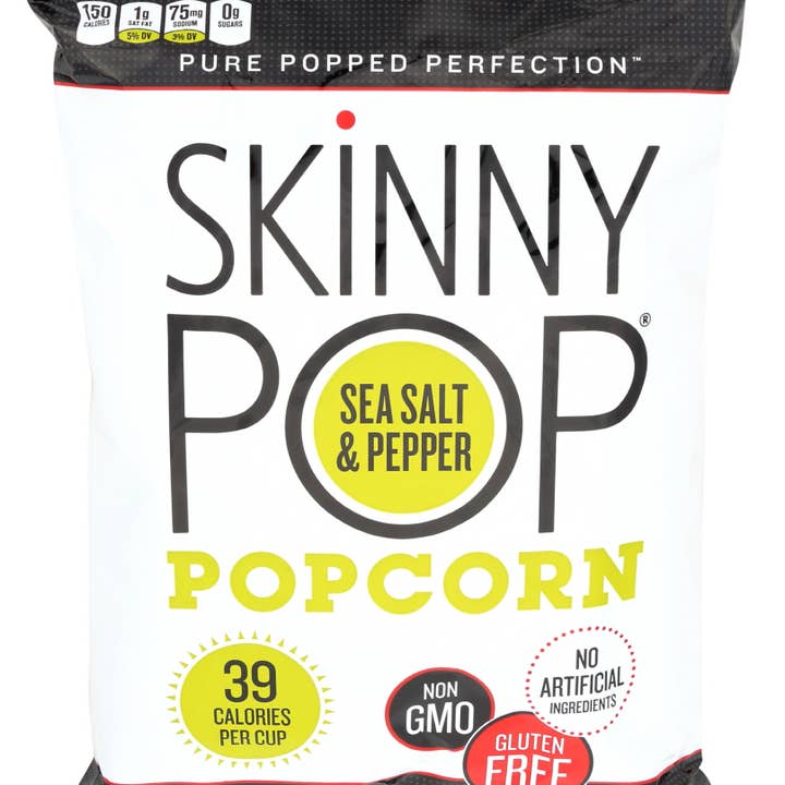 SkinnyPop Popcorn Black Pepper Sea Salt 4.4 oz for wholesale by KeHE Distributors, LLC