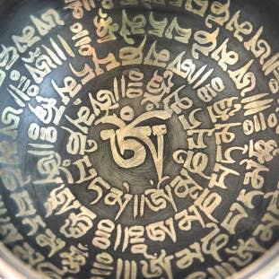 Dorjebajra Tibet Shop - Wholesale Musical Instrument - Tibetan calligraphy singing bowl 5" SB-7152