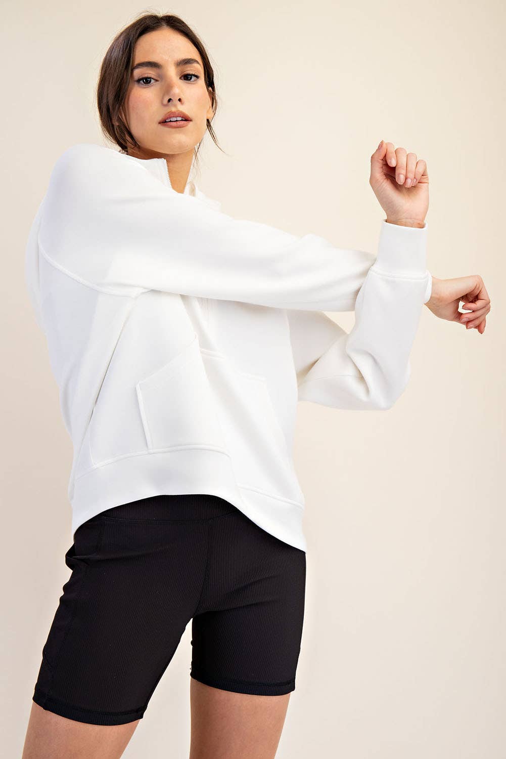 Rae Mode - Wholesale Hoodie - Women's - MODAL SCUBA QUARTER ZIP HODDIE JACKET45