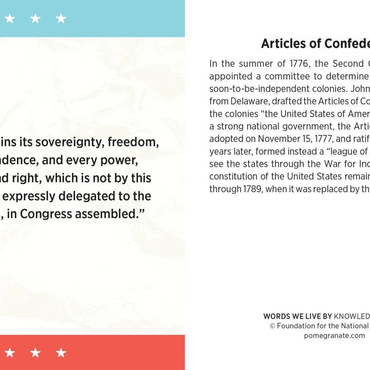 Pomegranate - Wholesale Card Game - Words We Live By: A Quiz Deck on American Historical Documents Knowledge Cards3