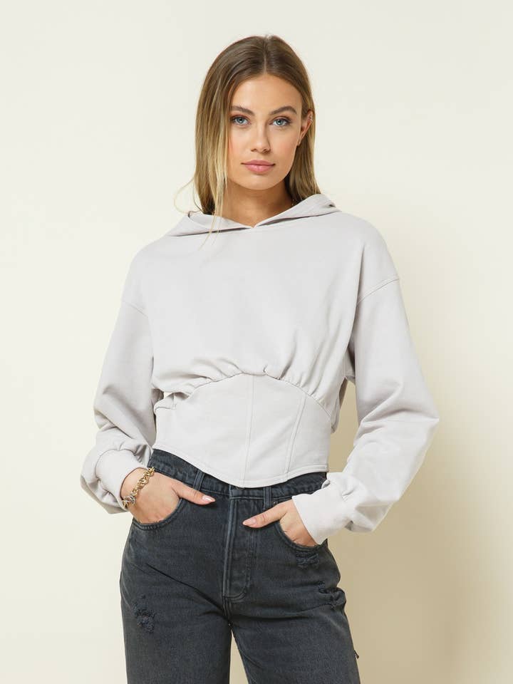 Bustier Long Sleeve Hoodie for wholesale by STYLE RACK