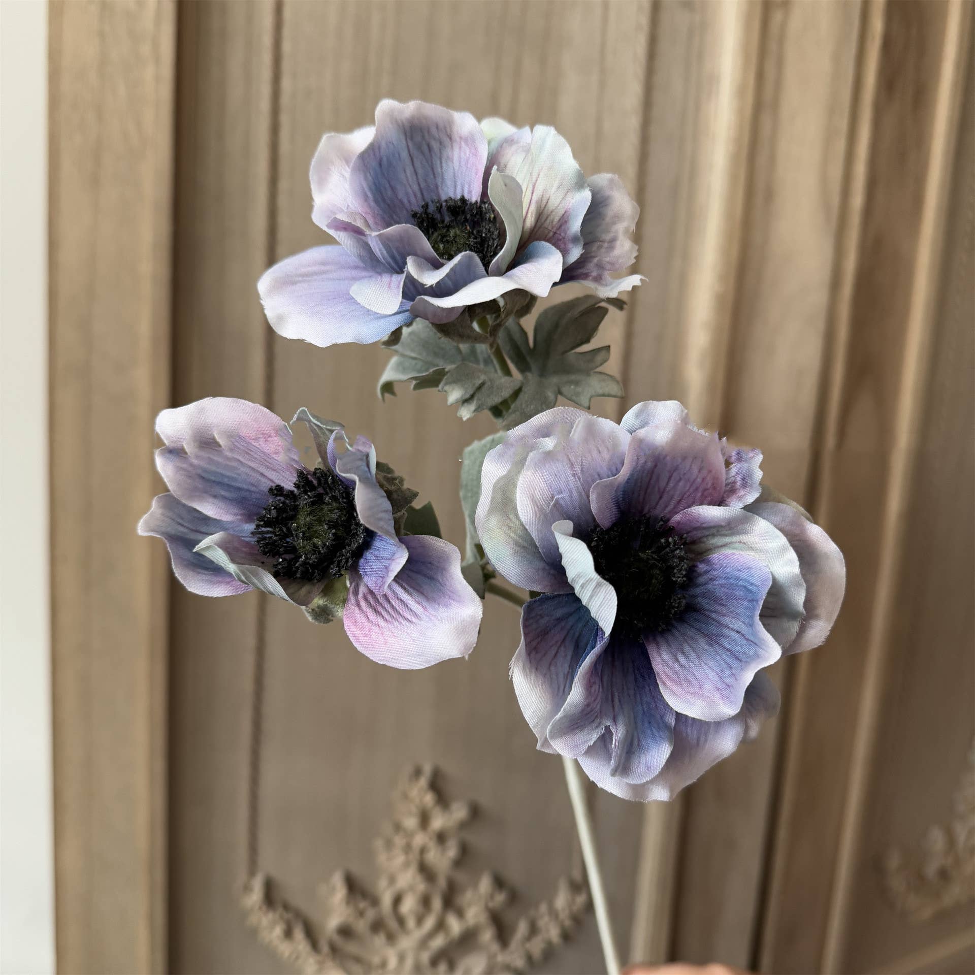Sweet Home Deco - Wholesale Kunstbloemen - 22''T Faux Anemoon Kunstbloemen, Drie Hoofd Anemonen2