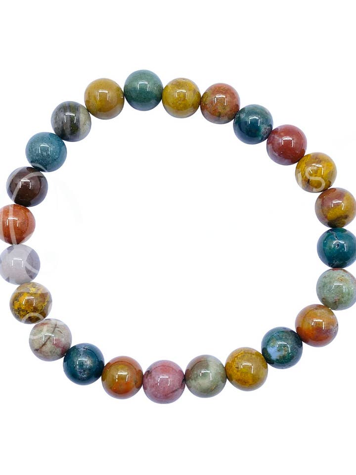 (PC)BRACELET - JASPE, OCÉAN (8 MM) 8-8,5" pour la vente par Oceanic Linkways Inc