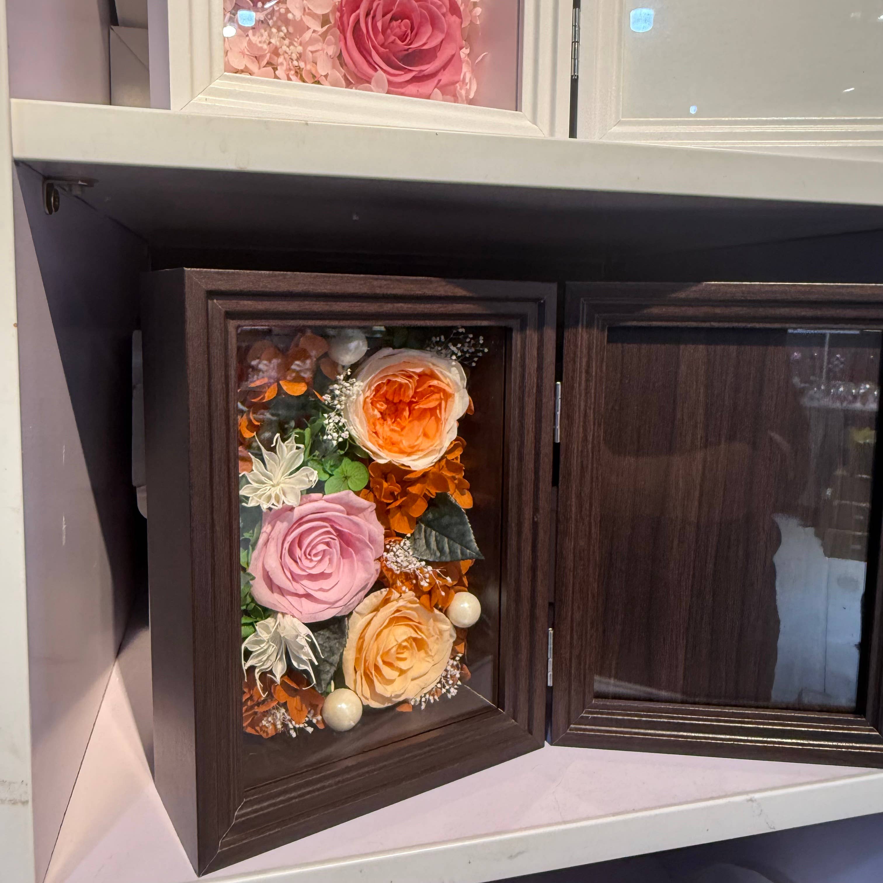 Effiliving – wholesale Picture frame – Preserved Flower Photo Frame Gift Box – Purple Pink Roses2