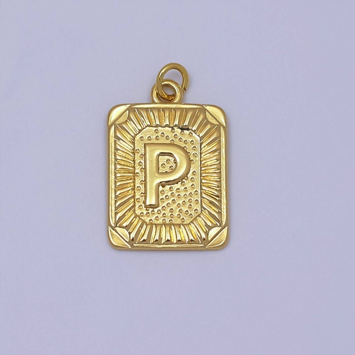 Aim Eternal - Wholesale Individual Charm/Pendant - 24k Gold Filled Initial Tag Letter Charm A - Z Alphabet Letter Tile Charm Pendant Personalized Charm for Designer Inspired Necklace Jewelry Making A716~A72815