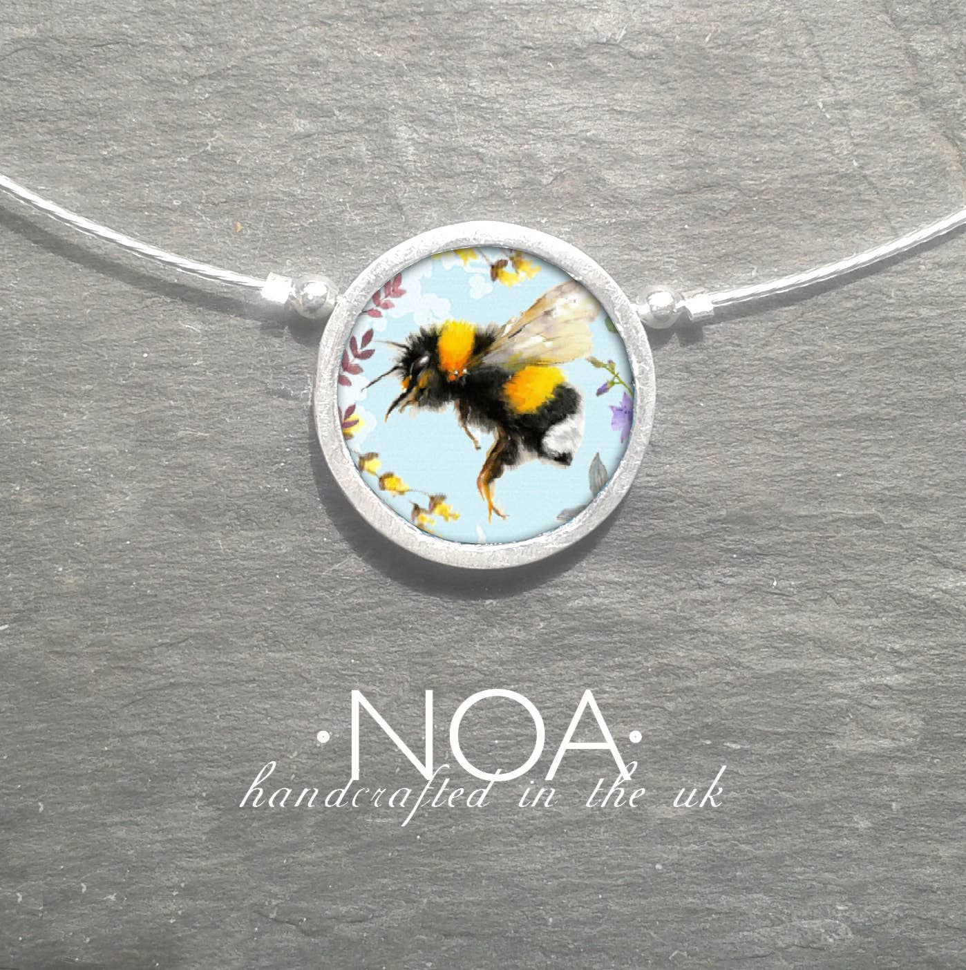 Noa Jewellery - Vendita all'ingrosso Collana con ciondolo/pendaglio - Collana rotonda in ceramica con cornice, telaio in alluminio3