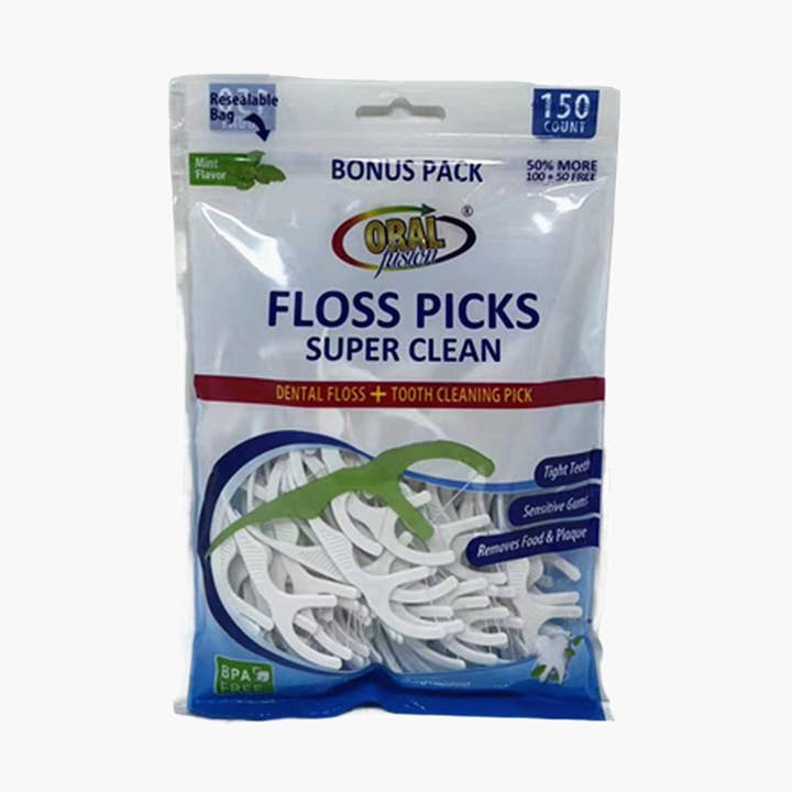 Dental Floss Tooth Cleaning Pick, Mint (150 Ct Each Pack) for wholesale by Tsyware