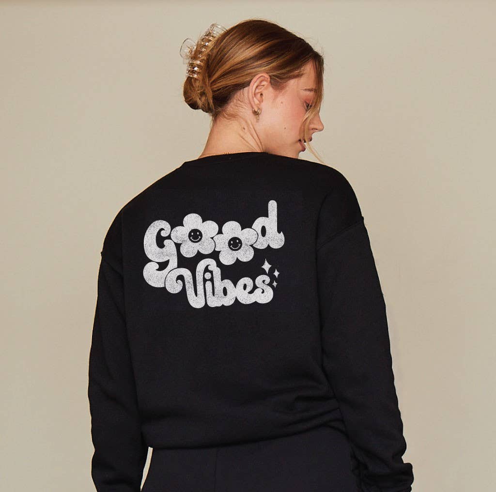 OAT COLLECTIVE - Wholesale Graphic Sweatshirt - Women's - GOOD VIBES FRONT AND BACK PRINT Sweatshirt2