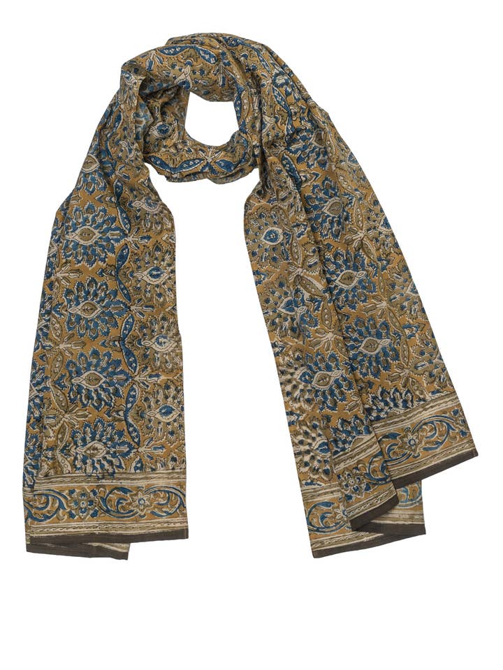 600-071 "Cotton Scarf" - Hand Block Printed for wholesale by White Lotus Fashions