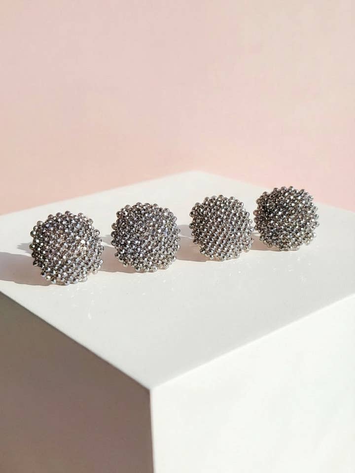 Rounded Crystal Non Pierced Clip On Earrings for wholesale by Arya Jewellery Wholesale