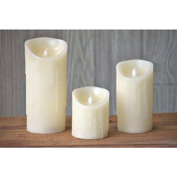 Wholesale Home Decor - Wholesale Flameless Candle - Cream Drip Silicone Dip LED Candle 3in by 6in