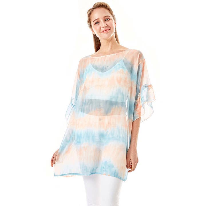 Capa Tie Dye Up Poncho por atacado de Madeline Love
