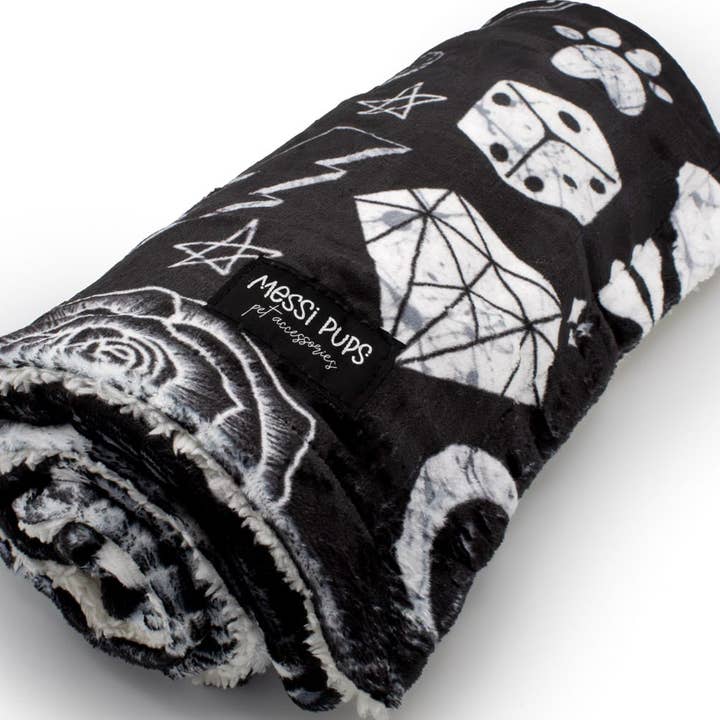 Bad To The Bone-io • Monochromatic Sherpa Blanket for wholesale by Messi Pups