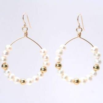 Pearl And Gold Cristina Earring for wholesale by Wendy Perry Designs